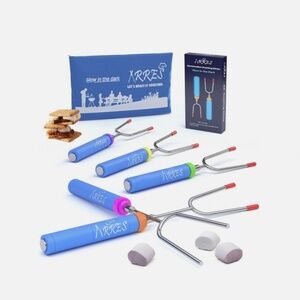 Glow in the Dark - Marshmallow Roasting Sticks / 5 Colorful Glow / Canvas Bag